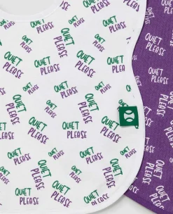 Wimbledon Baby*Baby Bib Two Pack - Quiet Please