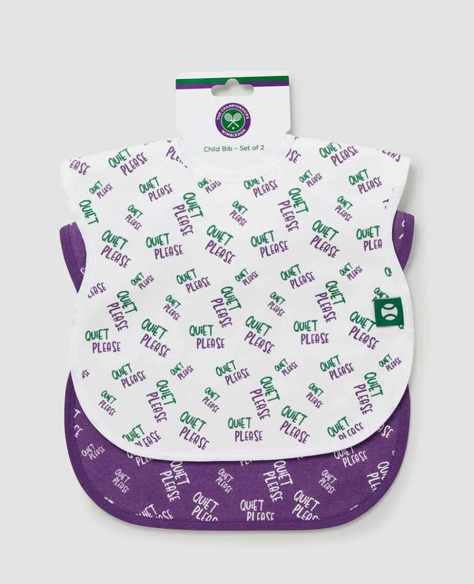 Wimbledon Baby*Baby Bib Two Pack - Quiet Please
