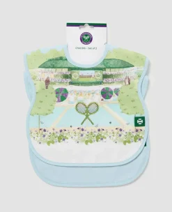 Wimbledon Baby*Baby Bib Two Pack - Tennis In A English Garden