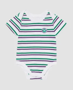 Wimbledon Baby*Babygrow - Green & Purple Stripes