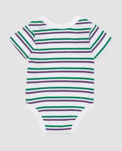 Wimbledon Baby*Babygrow - Green & Purple Stripes