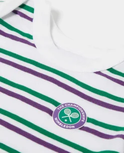 Wimbledon Baby*Babygrow - Green & Purple Stripes