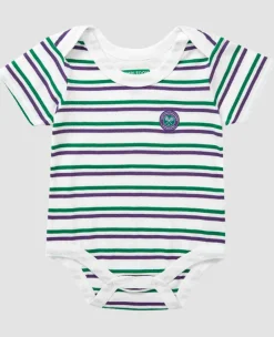 Wimbledon Baby*Babygrow - Green And Purple Stripes
