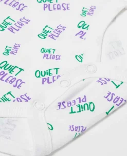 Wimbledon Baby*Babygrow Quiet Please - White