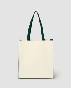 Wimbledon Shoppers*Championships Logo Shopper Tote - Natural With Green Gussets