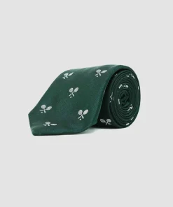 Wimbledon Ties*Cross Racket Tie - Green