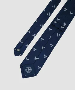Wimbledon Ties*Cross Racket Tie - Navy