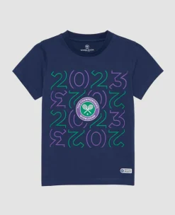 Wimbledon Tops & T-Shirts*Kids 2023 T-Shirt - Navy