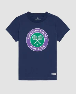 Wimbledon Tops & T-Shirts*Kids Championships Logo T-Shirt - Navy