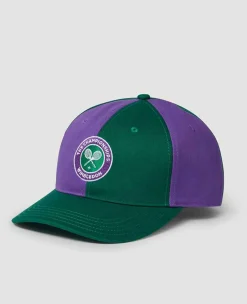 Wimbledon Headwear*Kids Championships Panel Cap - Green & Purple
