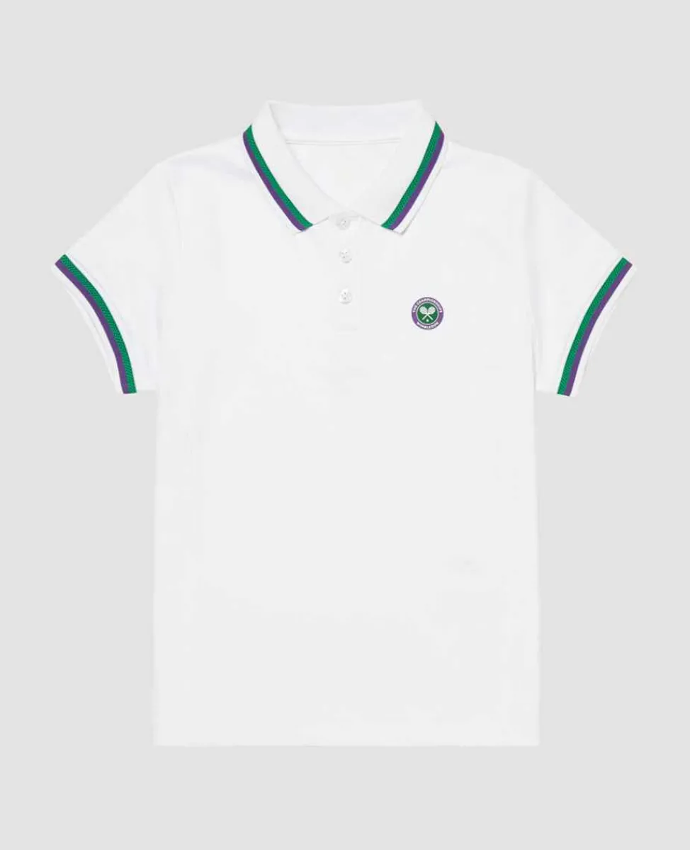 Wimbledon Sport*Kids Core Performance Polo - White