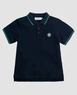 Wimbledon Polo Shirts*Kids Cotton Pique Polo Shirt With Championships Logo - Midnight