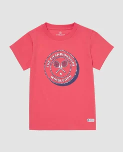 Wimbledon Tops & T-Shirts*Kids Drawn Logo T-Shirt - Red
