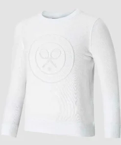 Wimbledon Sweatshirts*Kids Flocked Logo Sweatshirt - White