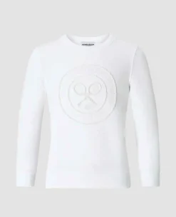 Wimbledon Sweatshirts*Kids Flocked Logo Sweatshirt - White