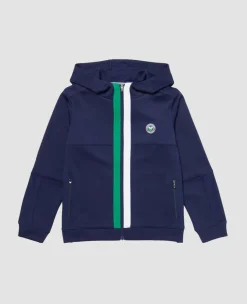 Wimbledon Sport*Kids Performance Hooded Top - Navy