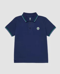 Wimbledon Tops & T-Shirts*Kids Pique Polo - Navy