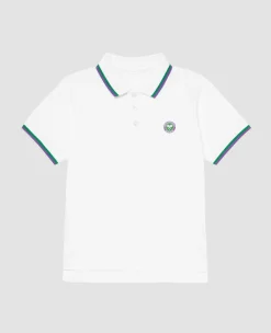 Wimbledon Tops & T-Shirts*Kids Pique Polo - White