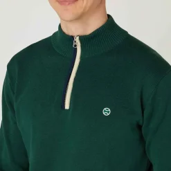 Wimbledon Sweatshirts*Mens 1/4 Zip Knit - Green