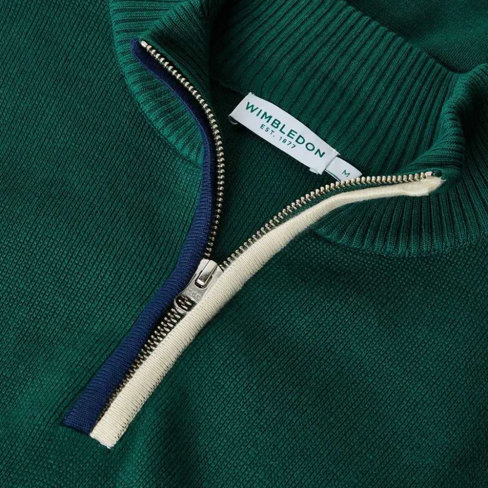 Wimbledon Sweatshirts*Mens 1/4 Zip Knit - Green