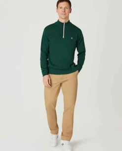 Wimbledon Sweatshirts*Mens 1/4 Zip Knit - Green