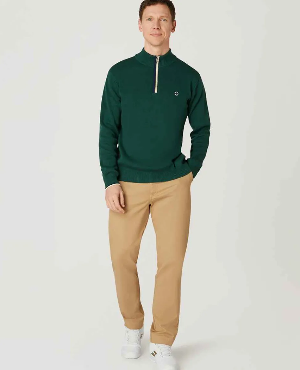 Wimbledon Sweatshirts*Mens 1/4 Zip Knit - Green