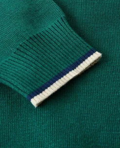 Wimbledon Sweatshirts*Mens 1/4 Zip Knit - Green