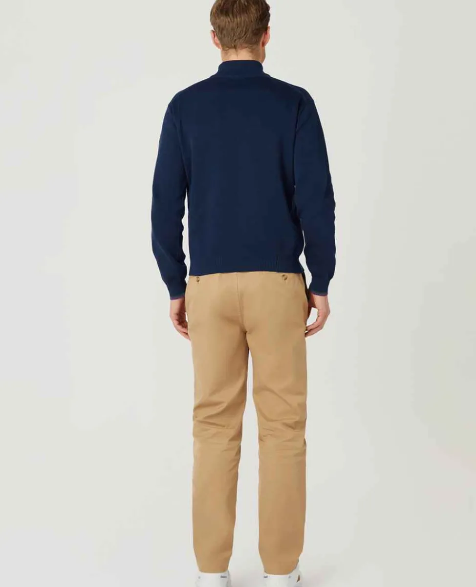 Wimbledon Sweatshirts*Mens 1/4 Zip Knit - Navy