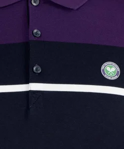 Wimbledon Polo Shirts*Men's Block Stripe Polo - Midnight