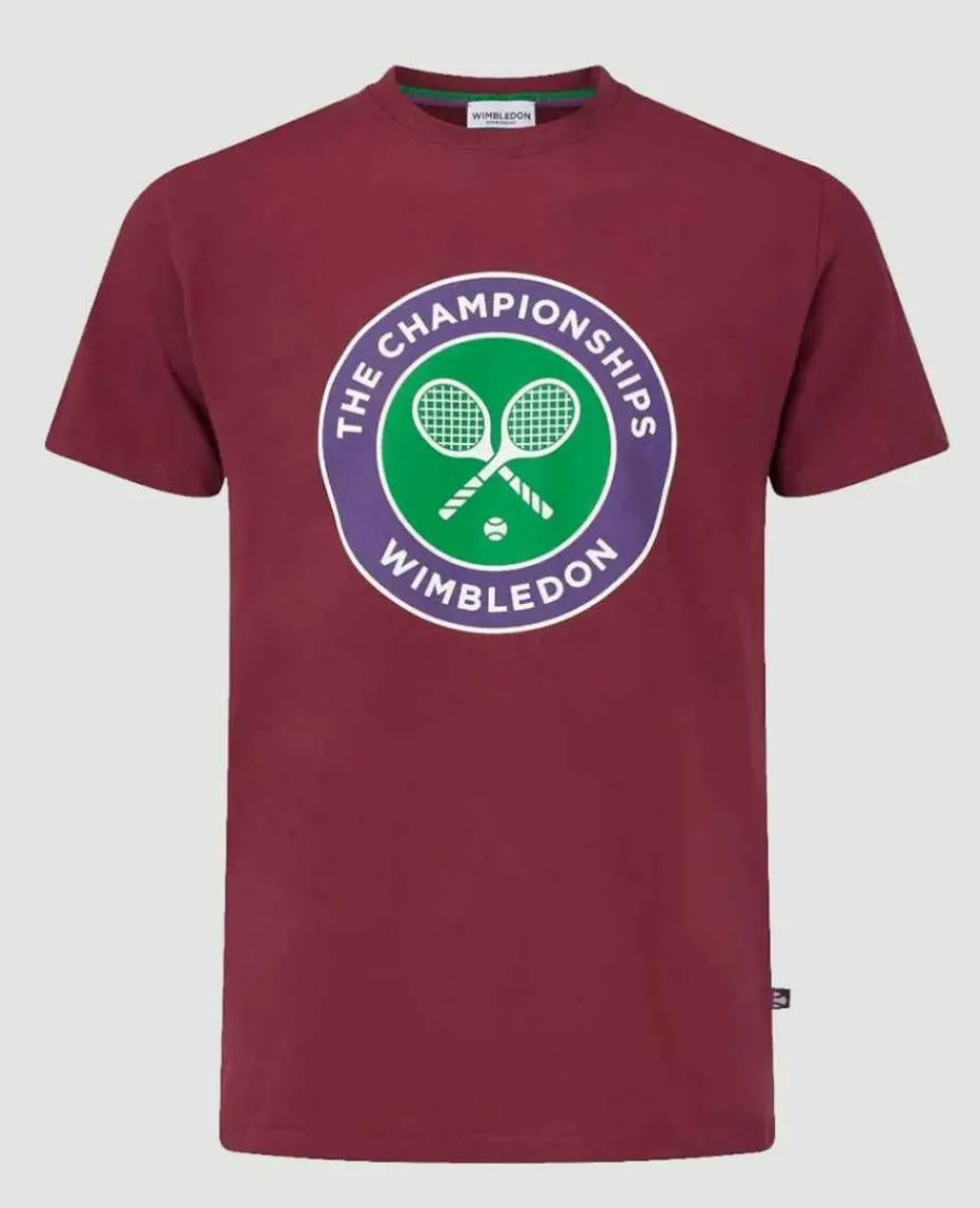 Wimbledon Tops & T-Shirts*Men's Championships Logo T-Shirt - Oxblood