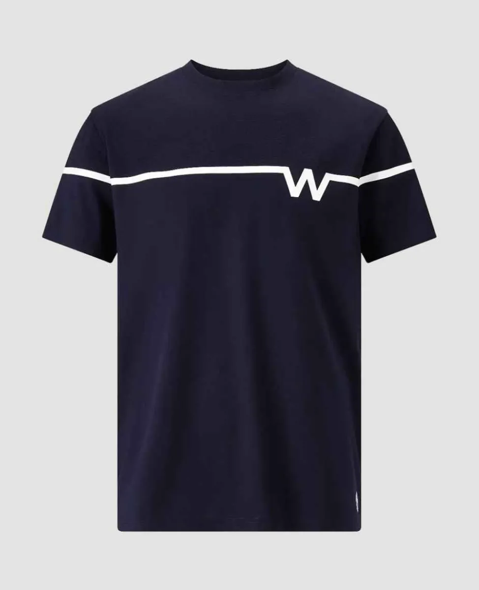 Wimbledon Tops & T-Shirts*Men's Chest Stripe 'W' Print T-Shirt - Midnight