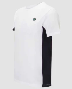 Wimbledon Sport*Men's Contrast Panels Performance Top - White With Navy Panels