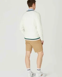 Wimbledon Sweatshirts*Mens Core Long Sleeve Cable Knit - White