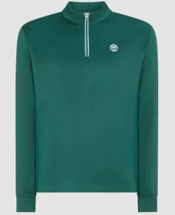 Wimbledon Sport*Mens Core Performance 1/4 Zip Training Top - Green