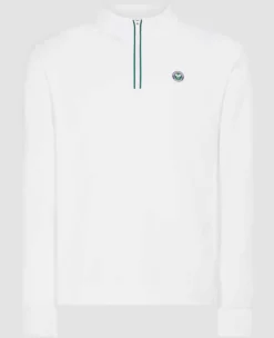 Wimbledon Sport*Mens Core Performance 1/4 Zip Training Top - White