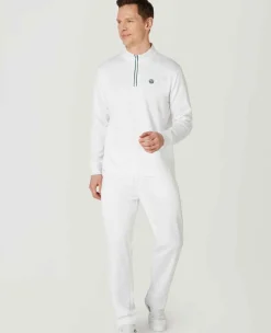 Wimbledon Sport*Mens Core Performance 1/4 Zip Training Top - White