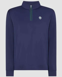 Wimbledon Sport*Mens Core Performance 1/4 Zip Training Top - Navy