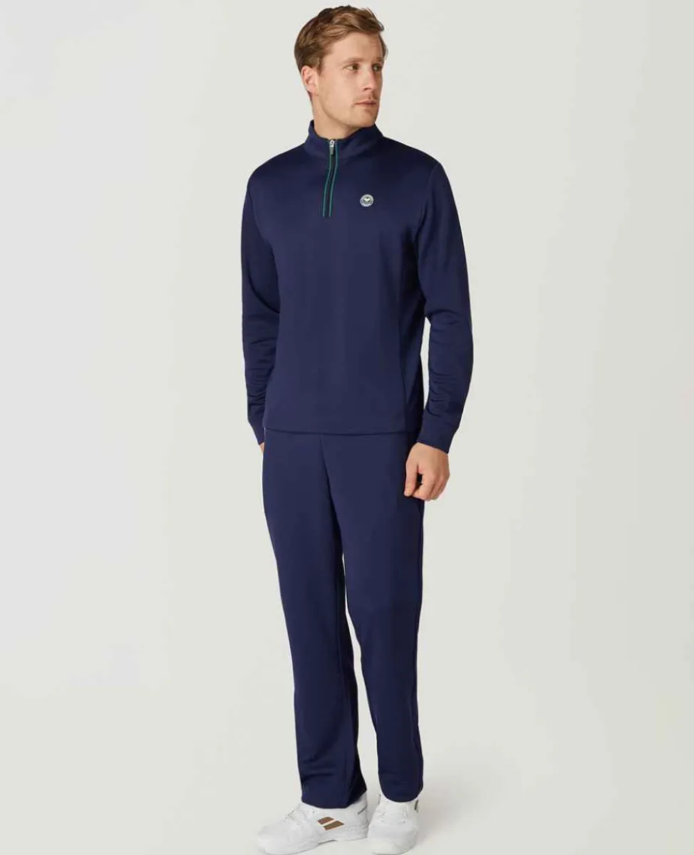 Wimbledon Sport*Mens Core Performance 1/4 Zip Training Top - Navy