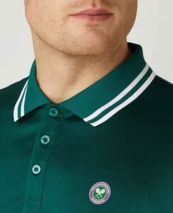 Wimbledon Sport*Mens Core Performance Polo - Green