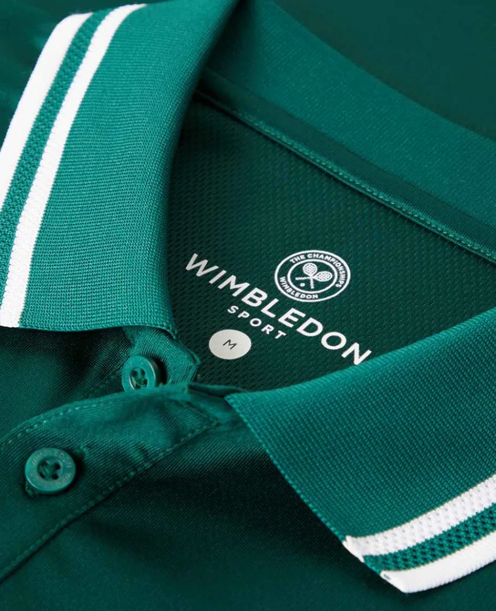 Wimbledon Sport*Mens Core Performance Polo - Green