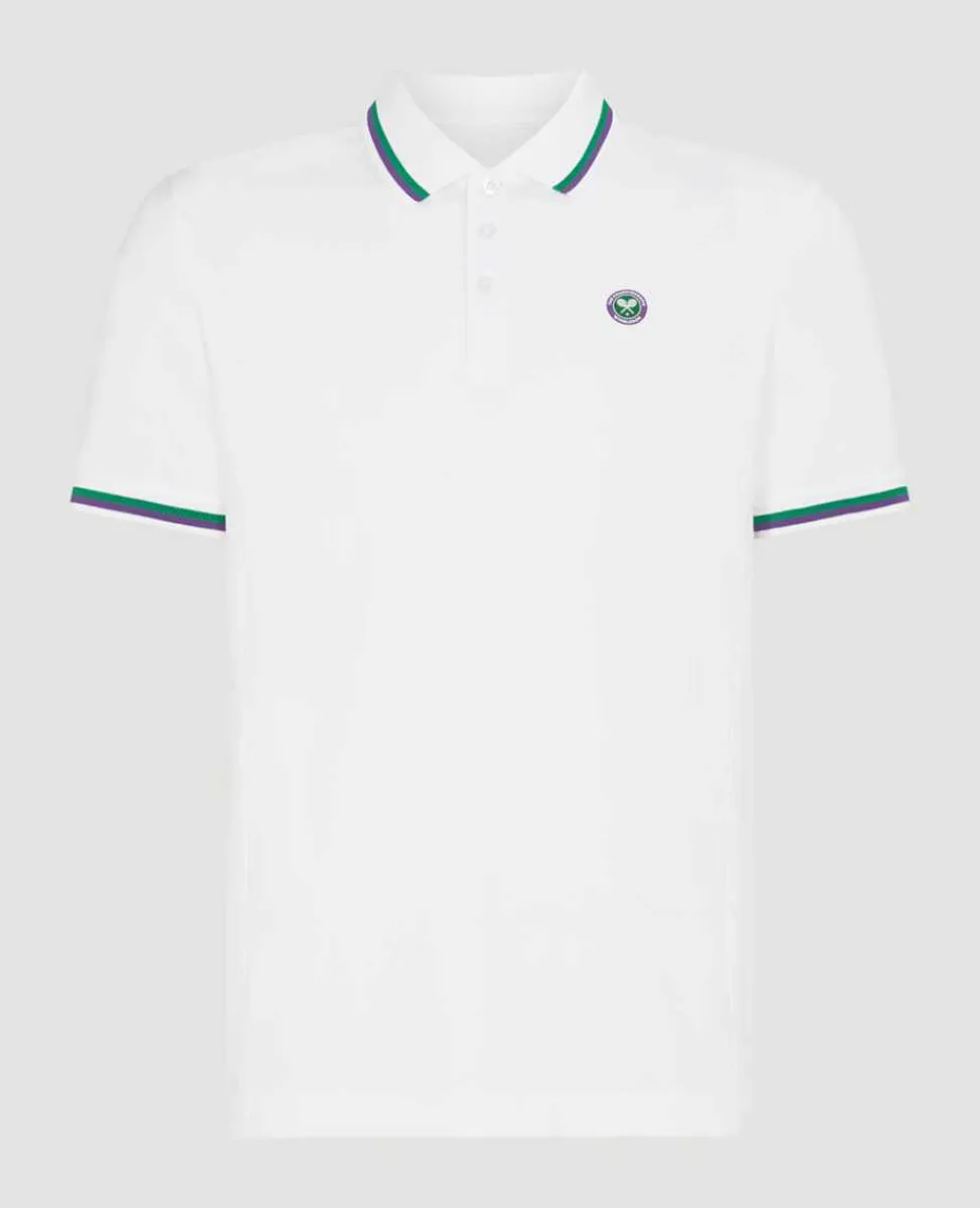 Wimbledon Sport*Mens Core Performance Polo - White