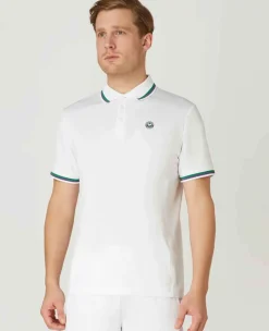 Wimbledon Sport*Mens Core Performance Polo - White