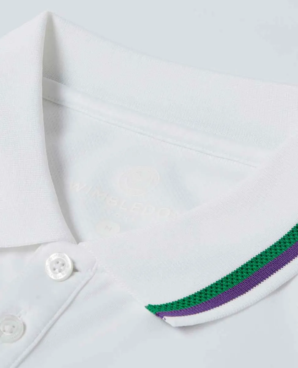 Wimbledon Sport*Mens Core Performance Polo - White