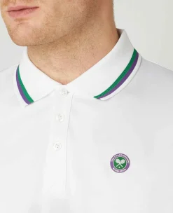 Wimbledon Sport*Mens Core Performance Polo - White