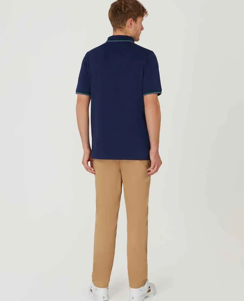 Wimbledon Polo Shirts*Mens Core Pique Polo - Navy