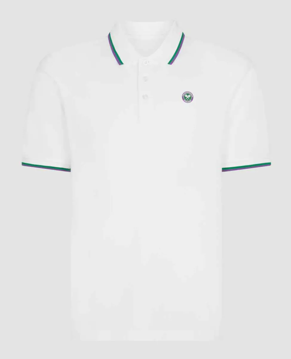 Wimbledon Polo Shirts*Mens Core Pique Polo - White