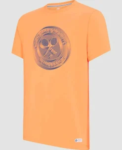 Wimbledon Tops & T-Shirts*Mens 3D Logo T-Shirt - Peach