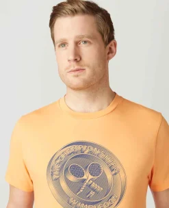 Wimbledon Tops & T-Shirts*Mens 3D Logo T-Shirt - Peach