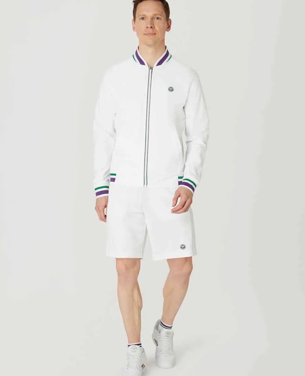 Wimbledon Sport*Mens Full Zip Jacket - White