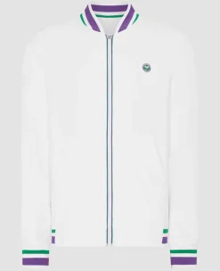 Wimbledon Sport*Mens Full Zip Jacket - White